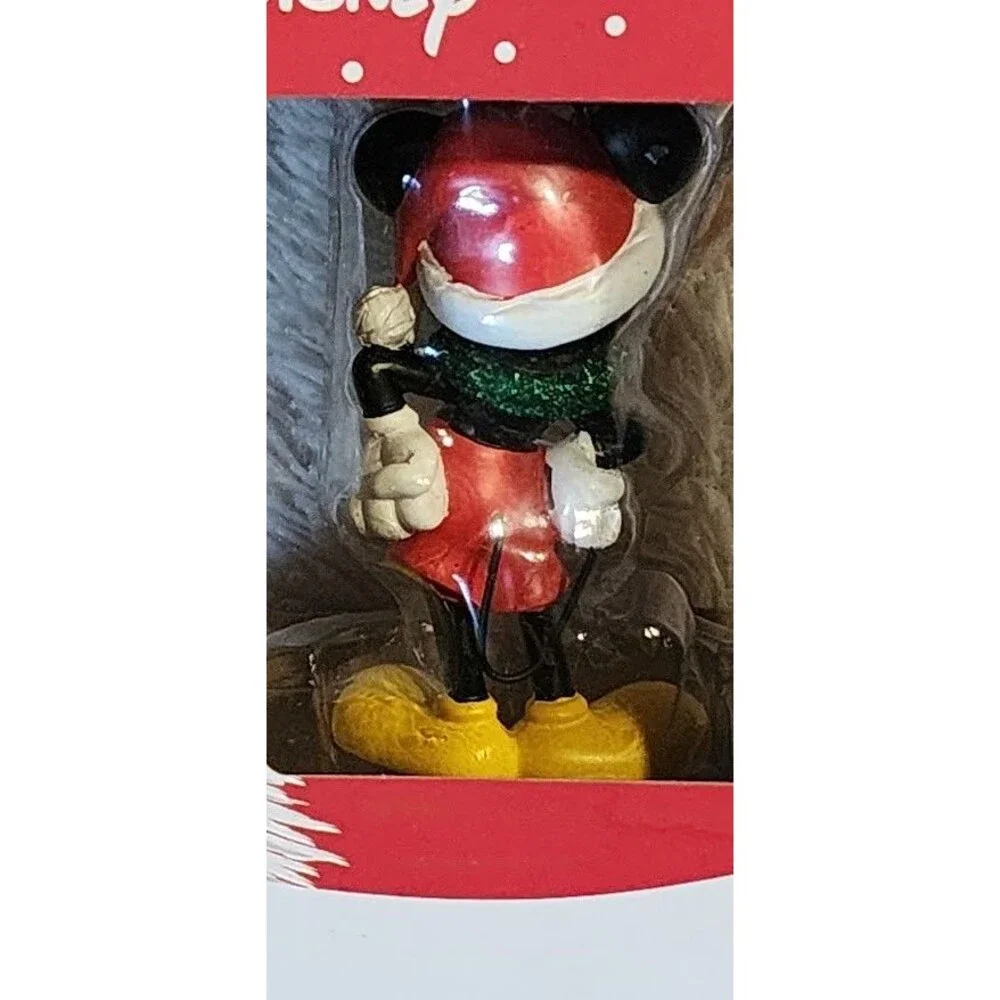 Hallmark Disney Mickey Mouse Green Scarf Santa Hat Christmas Tree Ornament 2020